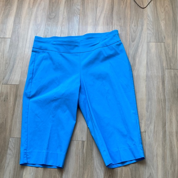 Ruby rd pull on Capri pant slimming contour waistband lagoon blue 22W - Picture 6 of 16